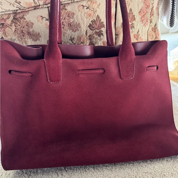 Mansur Gavriel Large Sun Tote in Burgundy Suede - Picture 2 of 9